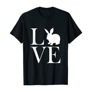 camiseta de conejos para mujer love bunny color negro