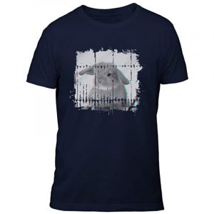 camiseta azul de conejos para hombre o chico