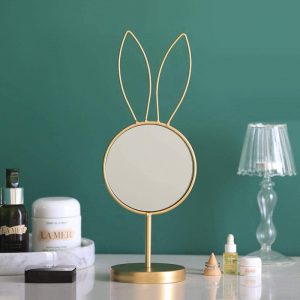 espejo decorativo conejo dorado decoración de hogar