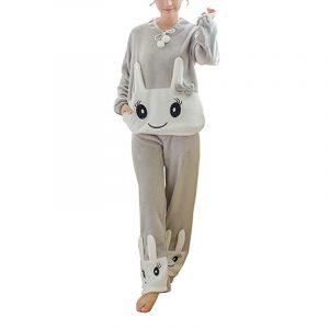 Pijama de manga larga de conejos para mujer