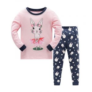 Pijama manga larga de conejos para niña