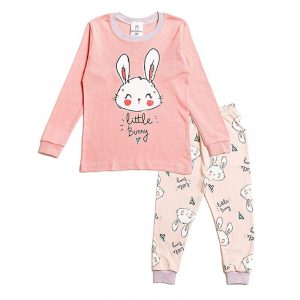 Pijama rosa de conejos para niñas